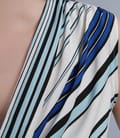 Tricou jerse imprimat cu falduri si fir de efect