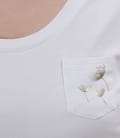 Tricou din jerse elastic uni cu buzunar si garnitura