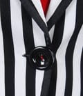 Sacou din bumbac elastic in dungi alb-negru