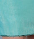 Fusta din in si viscoza turquoise cu garnitura