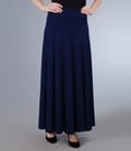Fusta lunga in clini din jerse elastic bleumarin