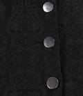 Sacou din brocart de bumbac elastic maro cu guler tunica