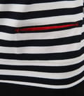 Bluza din jerse elastic in dungi alb-negru