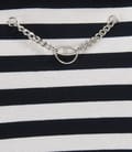 Bluza din jerse elastic in dungi alb-negru
