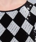 Bluza cu paiete alb-negru