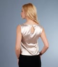 Bluza din saten elastic bej