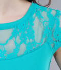 Tricou din jerse elastic cu garnitura de dantela