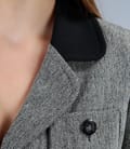 Sacou office din tweed cu garnitura si buzunare