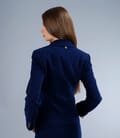 Sacou office bleumarin din stofa elastica