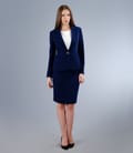 Tinuta office bleumarin din stofa elastica