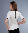 Tricou din jerse elastic cu fermoar metalic
