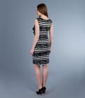 Rochie din jerse elastic imprimat cu volan