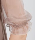Rochie de seara din matase cu maneci bufante