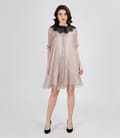 Rochie de seara din matase cu maneci bufante