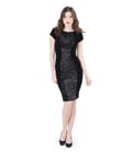 Rochie din catifea elastica cu insertie cu paiete