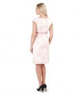 Rochie din bumbac elastic brocat cu motive florale