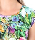 Rochie din jerse imprimat cu umeri cazuti