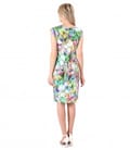 Rochie din jerse imprimat cu umeri cazuti