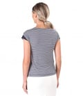 Tricou din jerse elastic imprimat cu garnitura