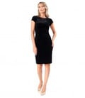 Rochie de seara scurta din catifea elastica neagra