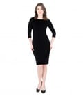 Rochie din catifea elastica cu insertie