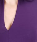 Bluza din jerse uni cu decolteu adanc
