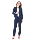 Costum office dama cu sacou si pantaloni cu elastic multicolor