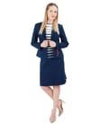 Costum office dama cu sacou si fusta din bumbac texturat
