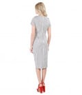 Rochie midi din jerse elastic imprimat cu dungi