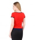 Tricou din jerse elastic cu garnitura