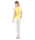 Tinuta eleganta cu pantaloni din viscoza si tricou din jerse uni