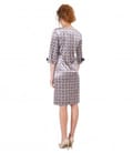 Rochie din catifea imprimata cu motive geometrice