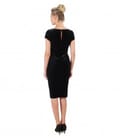 Rochie midi din catifea elastica cu insertie cu paiete