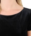 Rochie de seara scurta din catifea elastica neagra