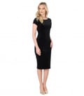 Rochie de seara scurta din catifea elastica neagra