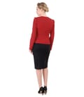Costum office dama cu sacou si fusta din jerse elastic gros