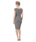Rochie din brocart de bumbac cu aplicatie de perle