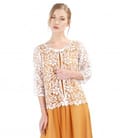 Bolero din dantela cu cu motive florale