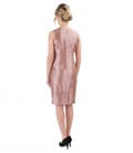 Rochie din tafta de matase cu brosa accesoriu pe decolteu