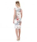 Rochie midi din bumbac elastic cu imprimeu floral
