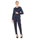 Costum office dama cu sacou si fusta din bumbac imprimat