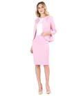 Costum office dama cu sacou si fusta din stofa textura din bumbac cu fir de efect