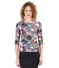 Bluza din bumbac elastic imprimat