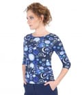 Bluza din bumbac elastic imprimat