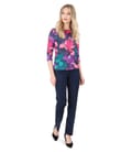 Bluza din jerse imprimat cu motive florale si pantaloni din jerse gros