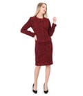 Costum dama office cu fusta si sacou din bucle cu lana