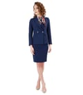Costum dama office cu fusta si sacou din stofa elastica