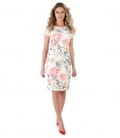 Rochie din bumbac brocat cu motive florale