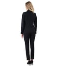 Costum dama office cu pantaloni si sacou din stofa elastica neagra