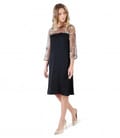 Rochie din viscoza si dantela cu motive florale